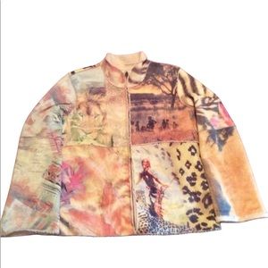 Alberto Makali Multicolor Artistic Suede Leather Jacket